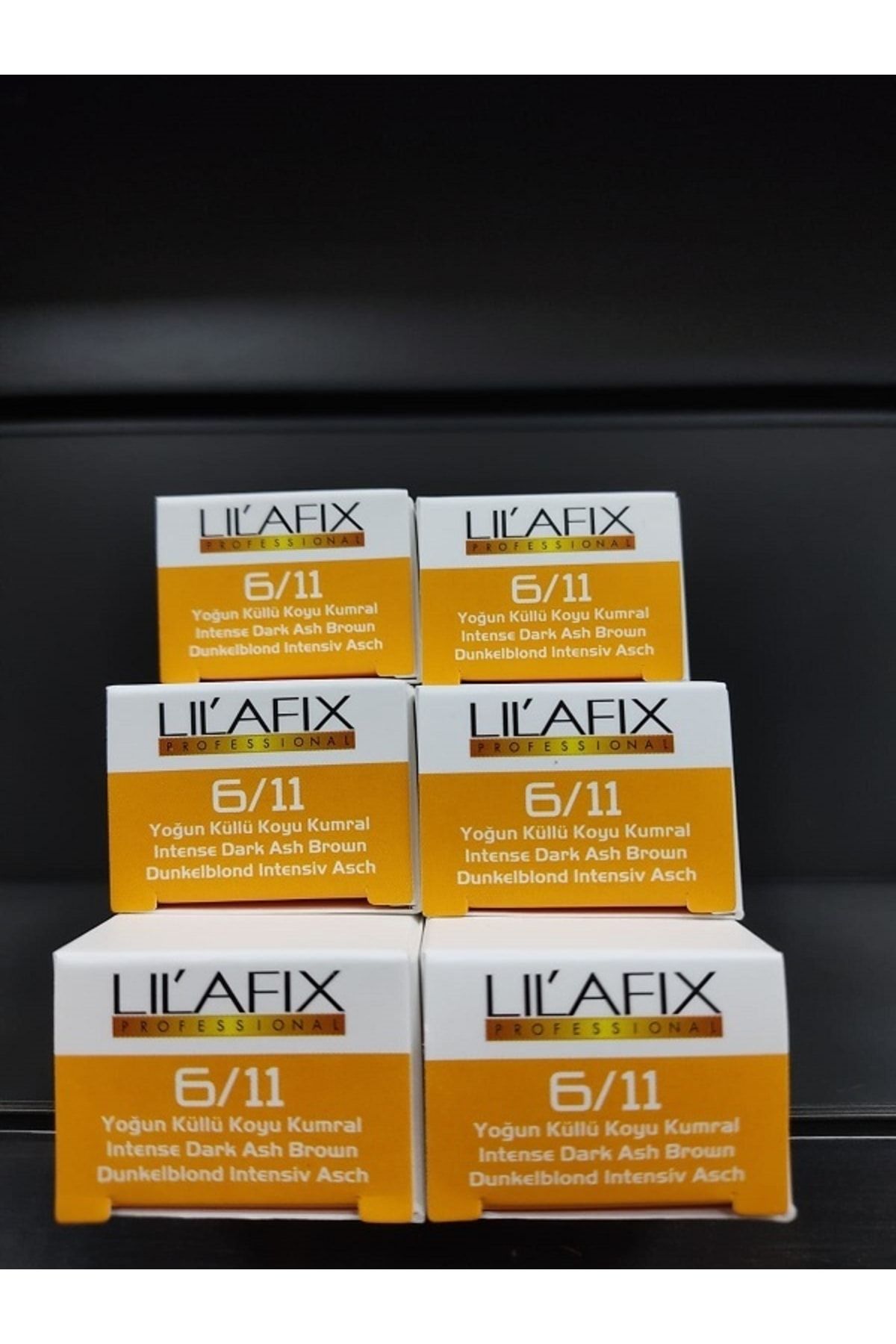 Lilafix 6/11 Yoğun Küllü Koyu Kumral Saç Boyası 60mlx6 Adet,,keus05060100