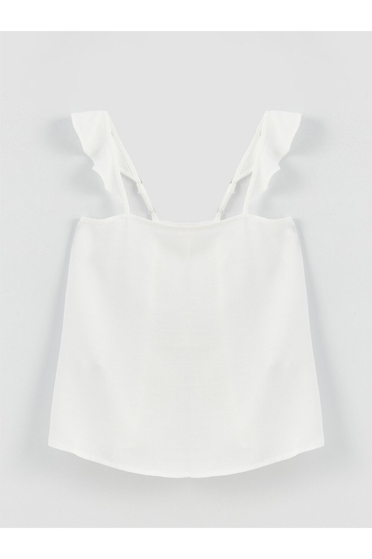 LC Waikiki-Čtvercový límec Straight Strap Poplin Dámské šortky Pyžamo Set 7