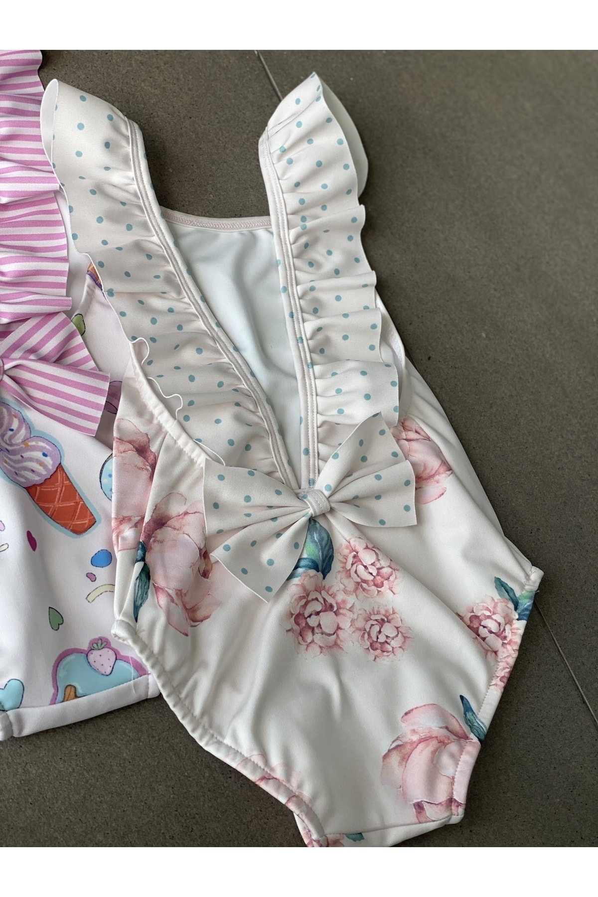 بادی نوزادی دخترانه صورتی Melomel | Çiçek desenli kız çocuk mayo اورجینال - تصویر 4