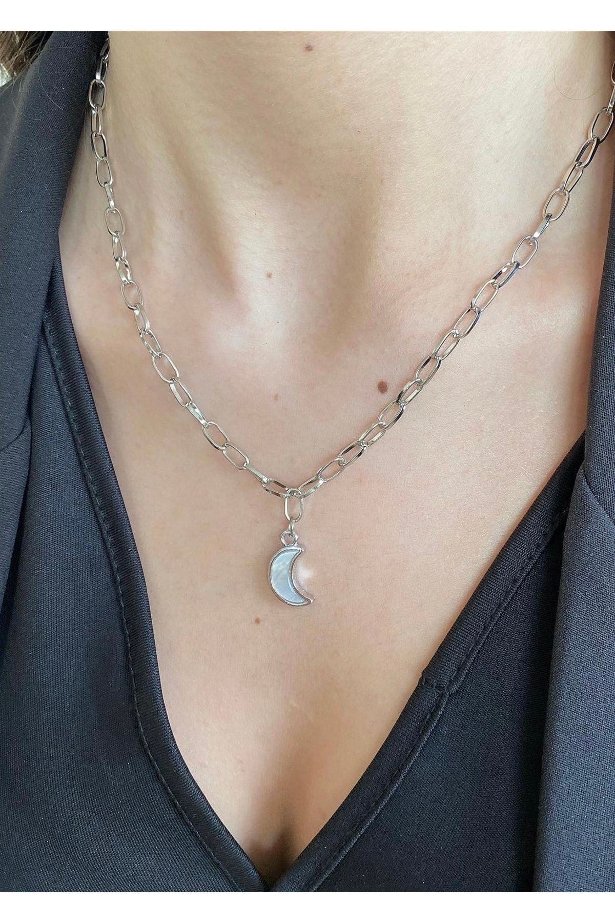 tak tarz m Women s Moon Chain Necklace Trendyol