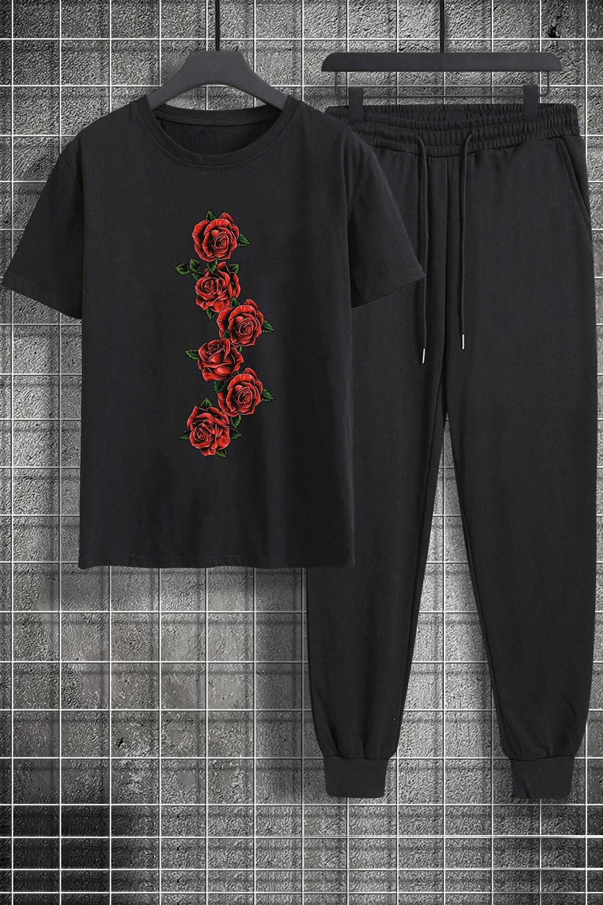 uyguntarz Unisex Rose 2 Piece Tracksuit Set Trendyol