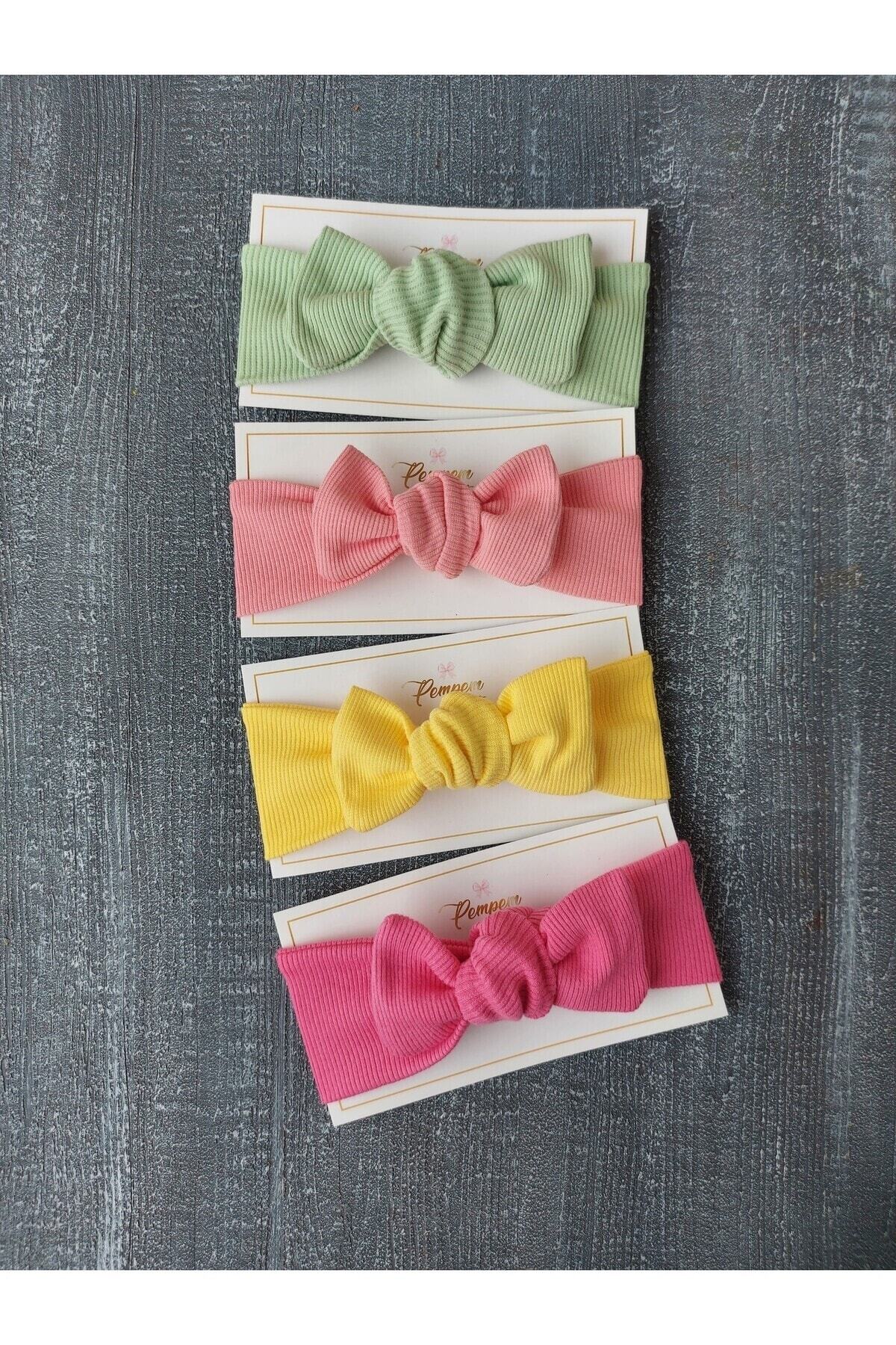 pempem bandana Kız Bebek 4 Lu Ribana Bandana fotoğrafı 2 (önizleme)