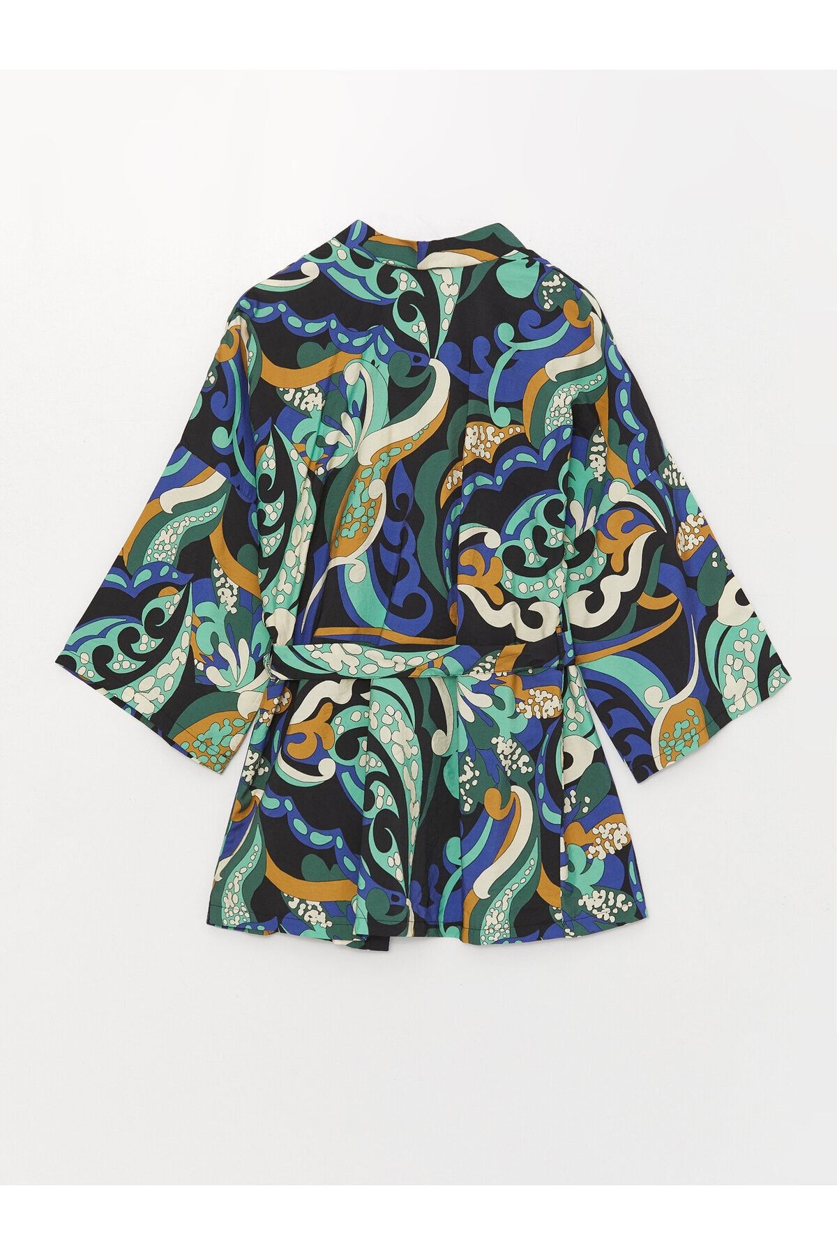 Şal Yaka Desenli Oversize Kadın Kimono