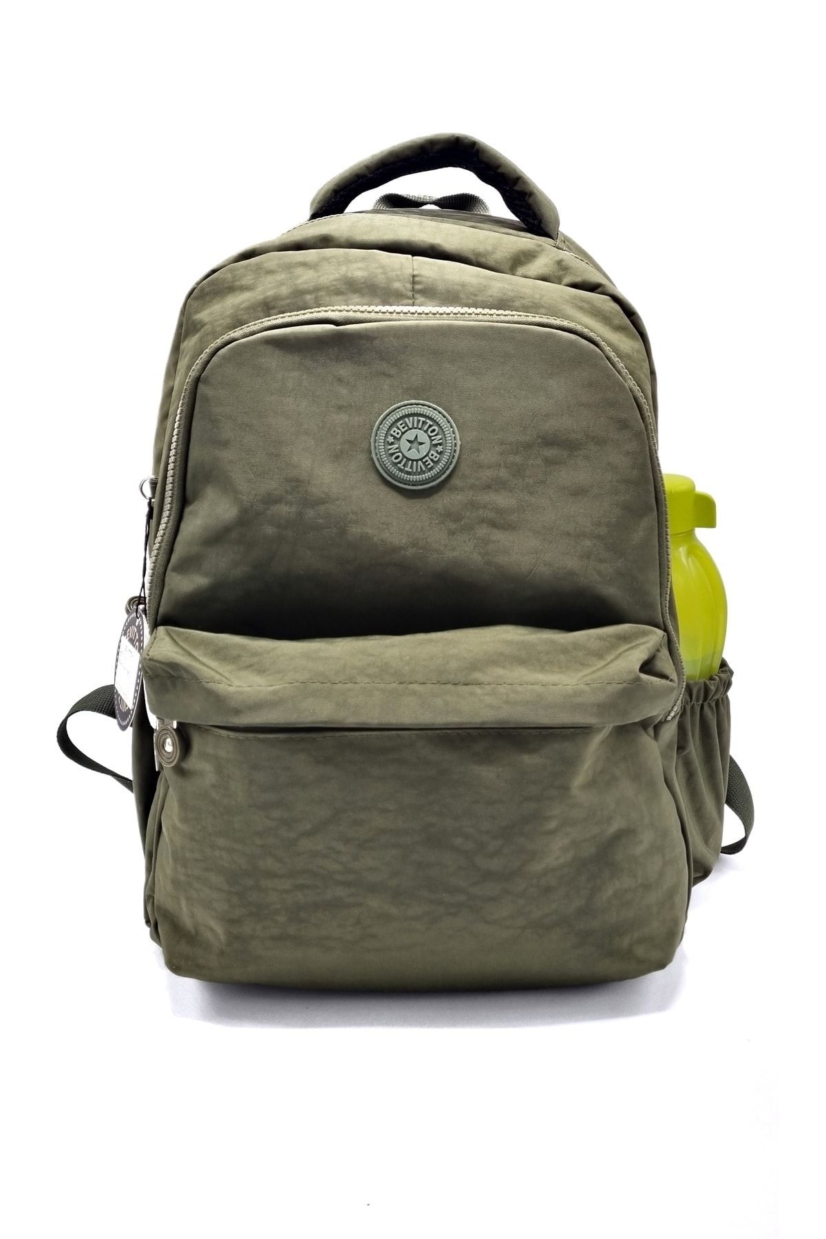 Bevitton-rucsac verde unisex țesătură șifonată cu mai mulți ochi rezistent la apă 4