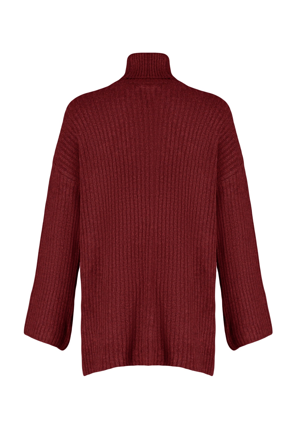 Trendyolmilla  Bordo Yumuşak Dokulu Geniş Kalıp Triko Kazak TWOAW23KZ0054 - Görsel 7