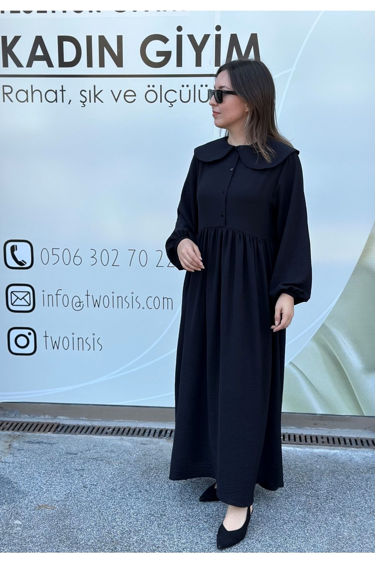 two in sis-Rochie lungă Ayrobin Rochie Hijab Rochie Hijab cu aspect de in 3