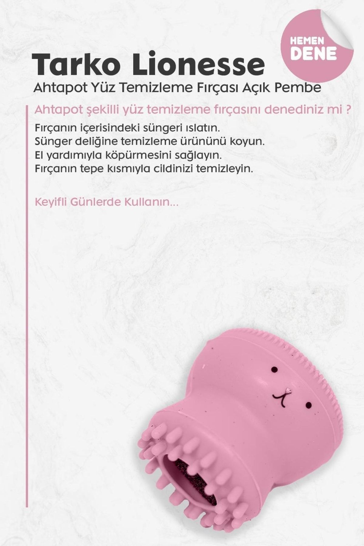 برس پاک کننده صورت Lionesse Octopus - صورتی روشن Tarko