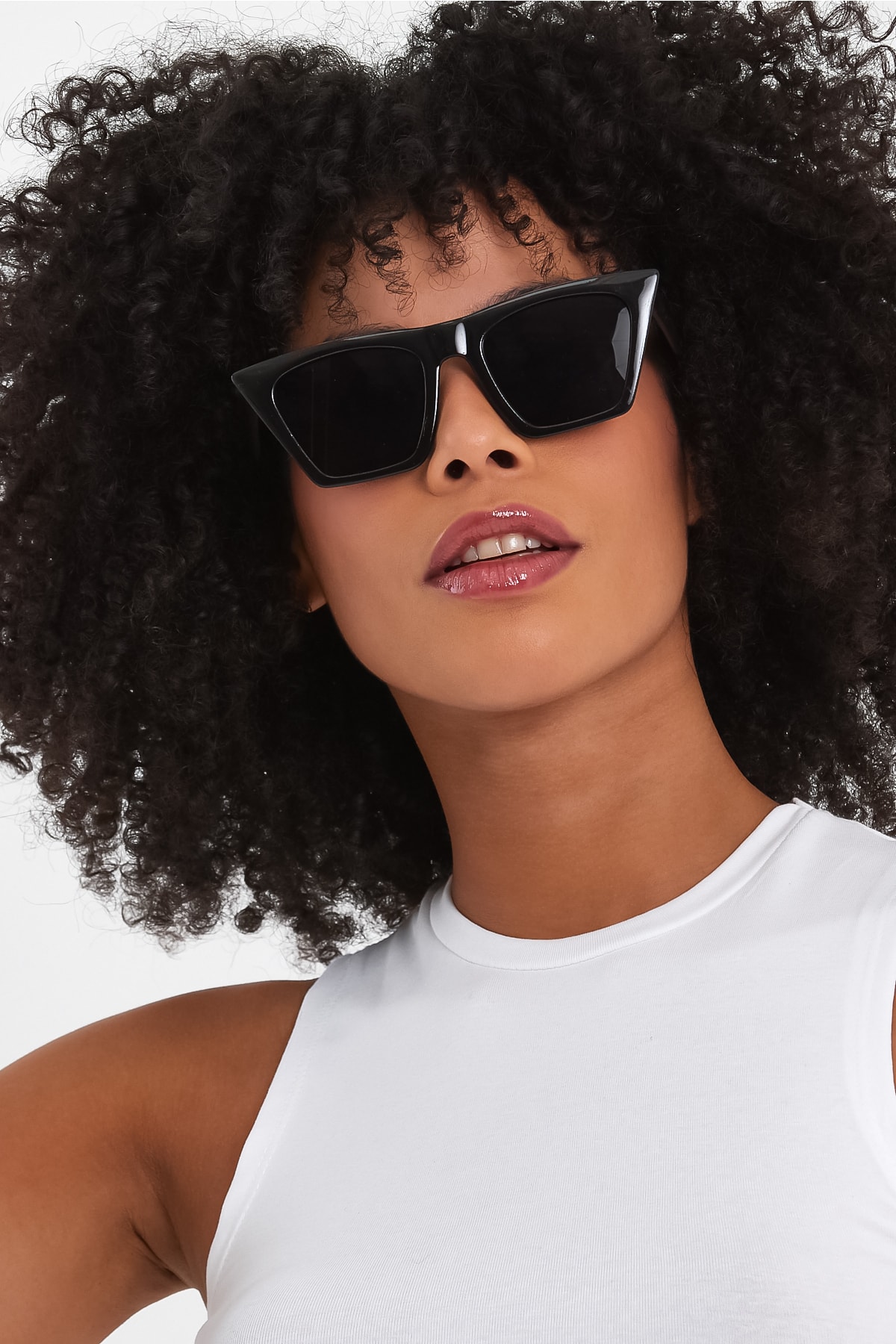 Unisex Cat Eye Güneş Gözlüğü - Siyah