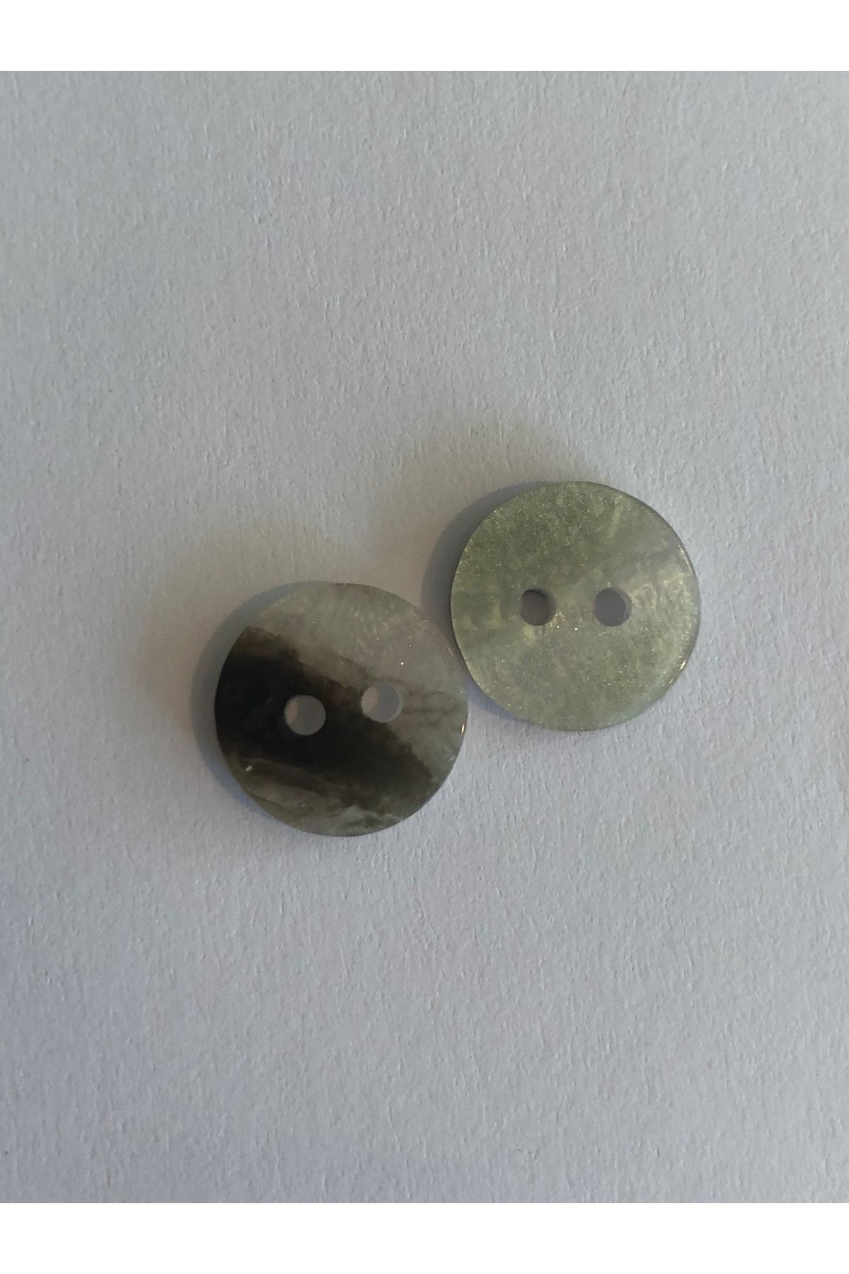 aensia-Small Striped Pearl Thick Button 18 Size Flat Button Pearl Look Polyester Button - Pack of 10 Buttons 5
