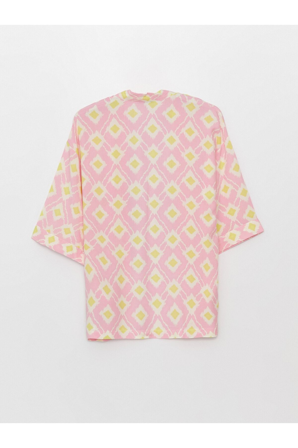 Şal Yaka Desenli Oversize Kadın Kimono