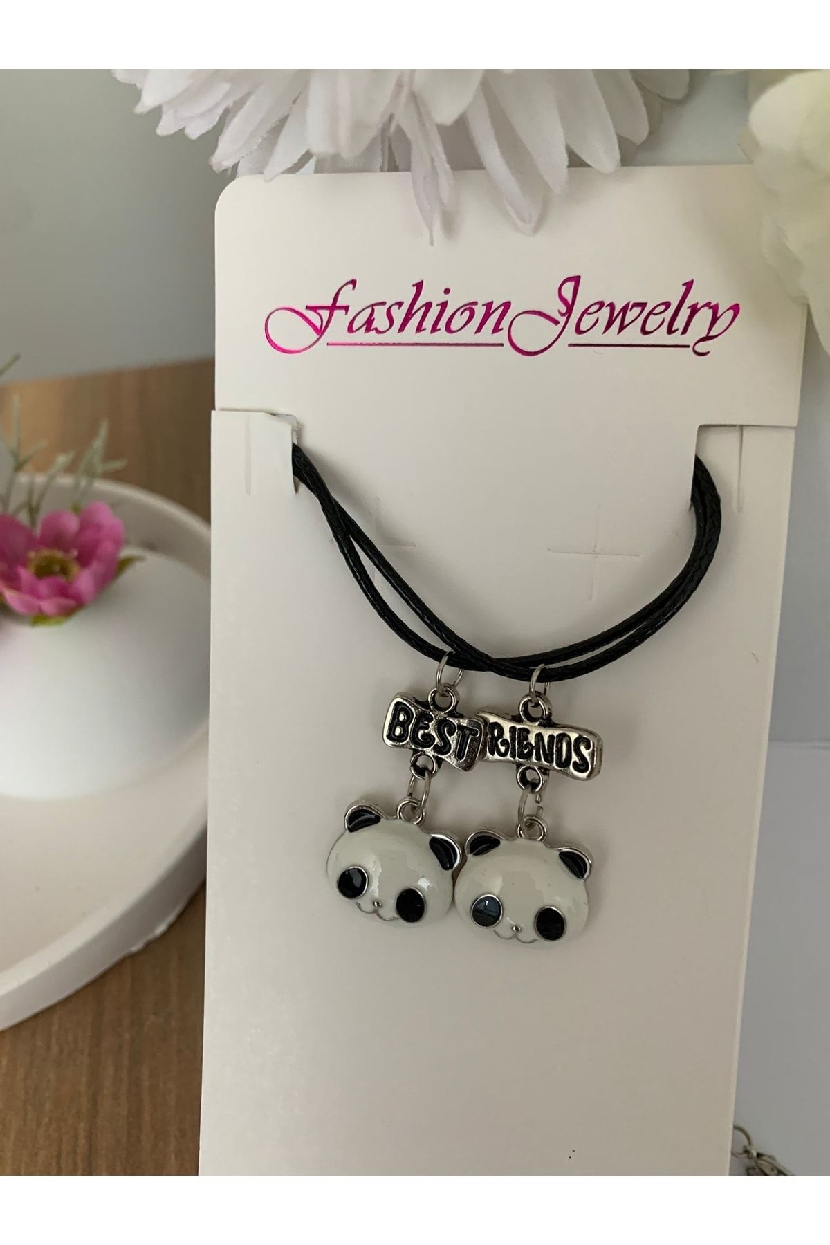 İYİ MODA-2 Pieces Panda Best Friends Bff Necklace 3