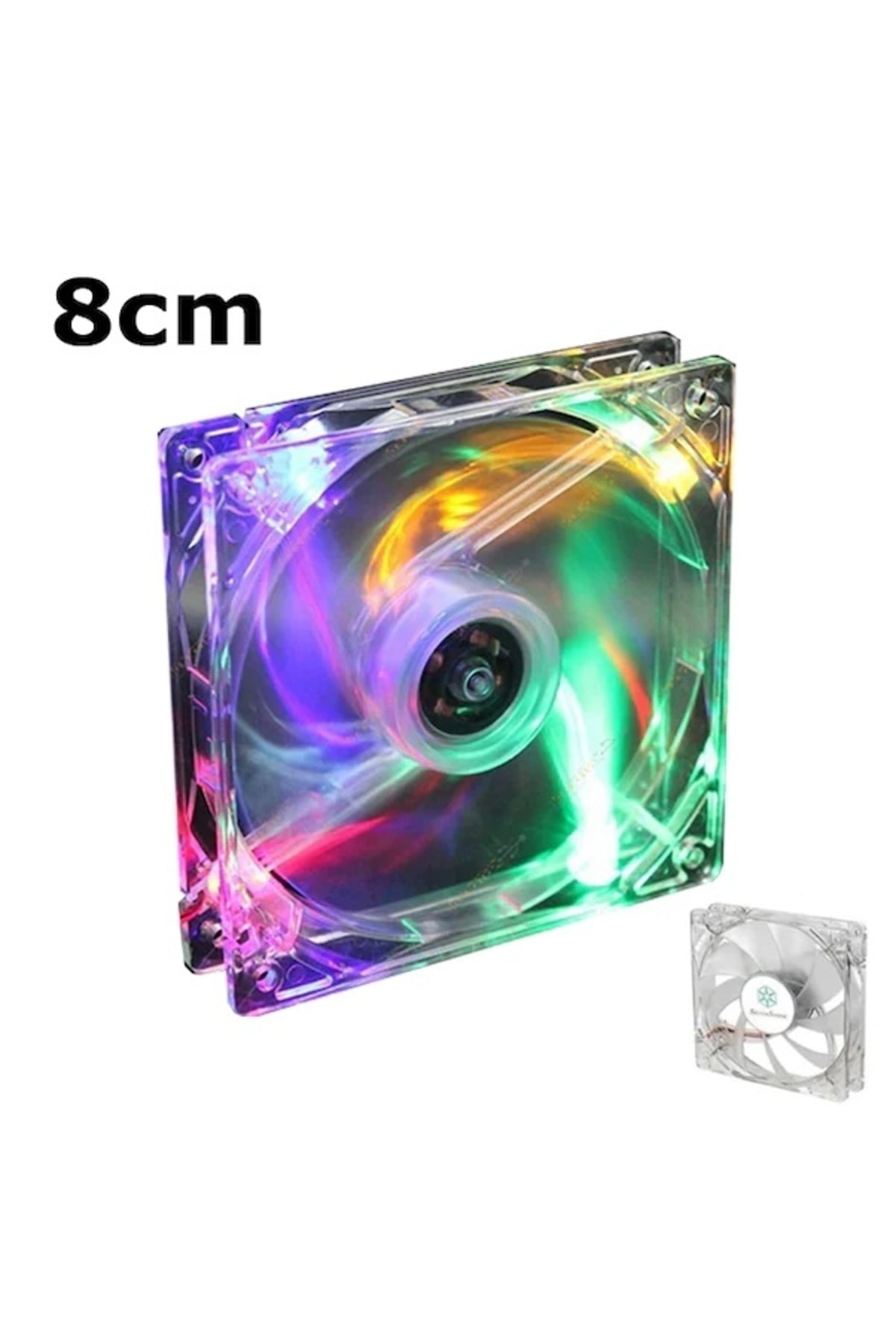 8 Cm Kasa Fanı 4 Renk Sessiz Işıklı Vidalı