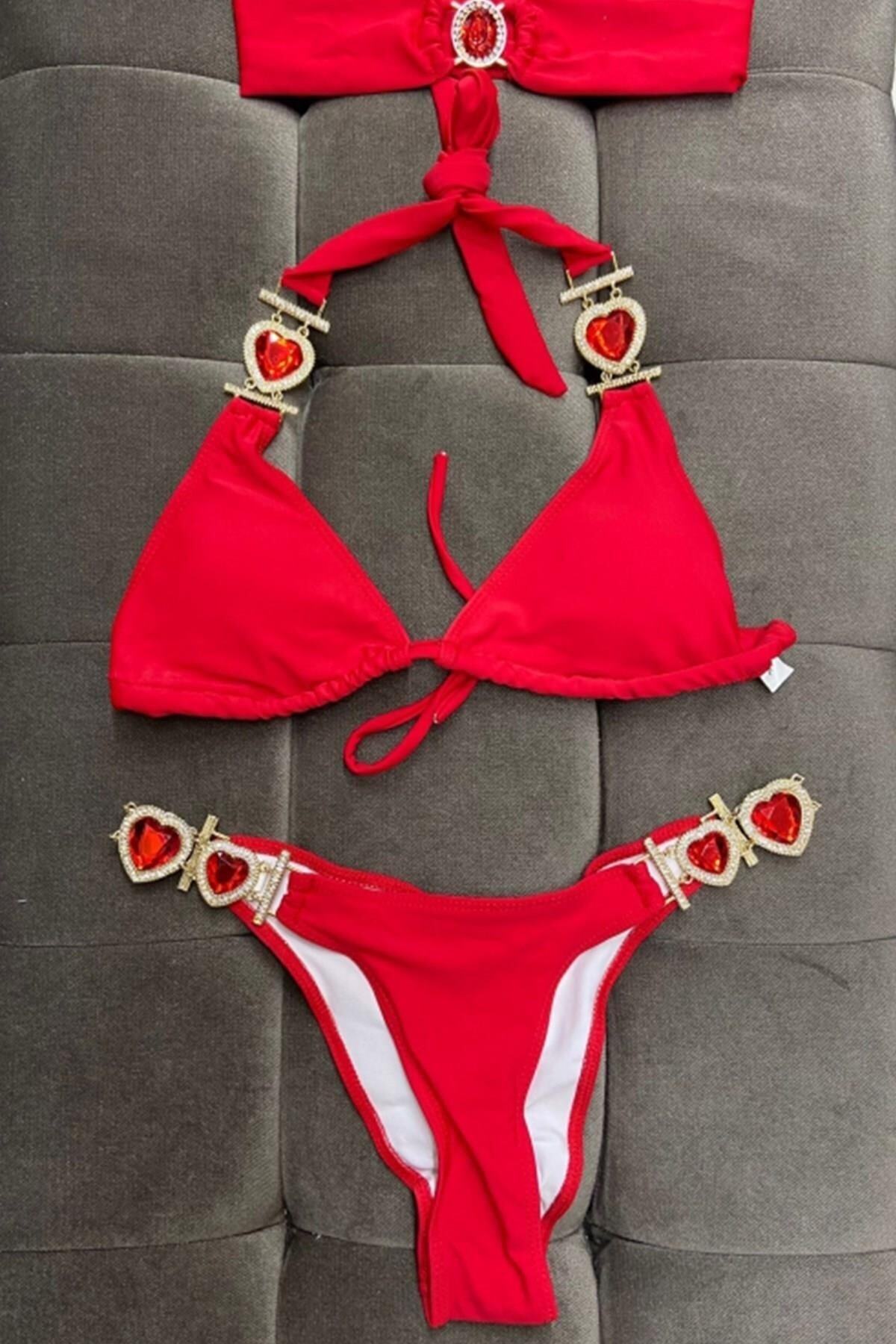Bikini Mayokini Dünyası Cora Luxury Bikini Kırmızı Fiyatı, Yorumları