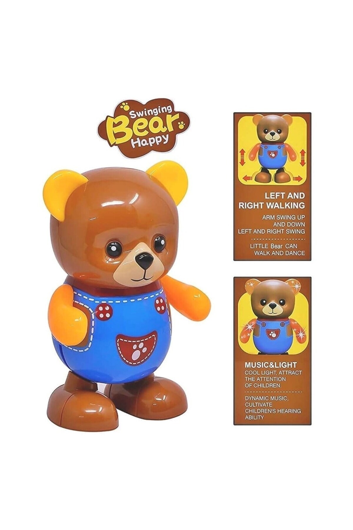 Birlik Dans Eden Işıklı ve Müzikli Şirin Hayvanlar 19 Cm Ayı fotoğrafı 4 (önizleme)