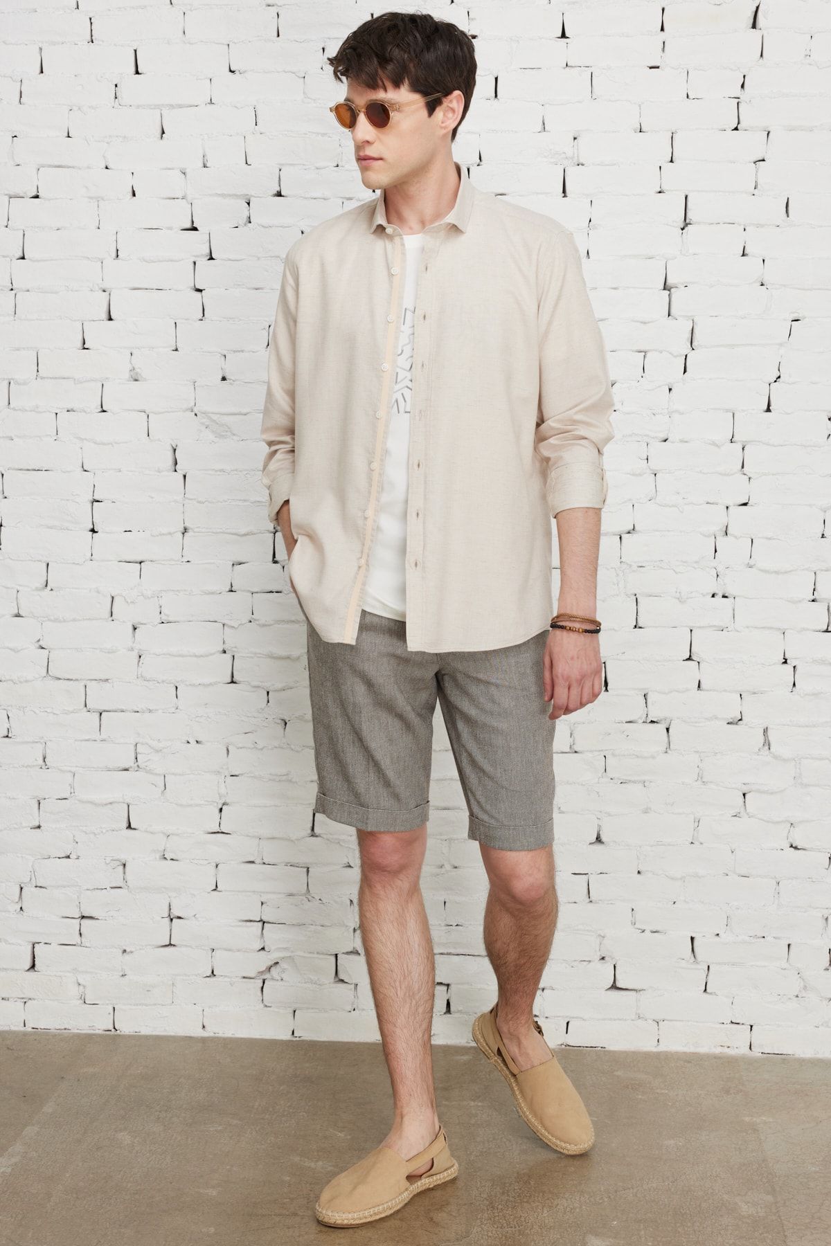 Mens slim fit cotton shorts deals