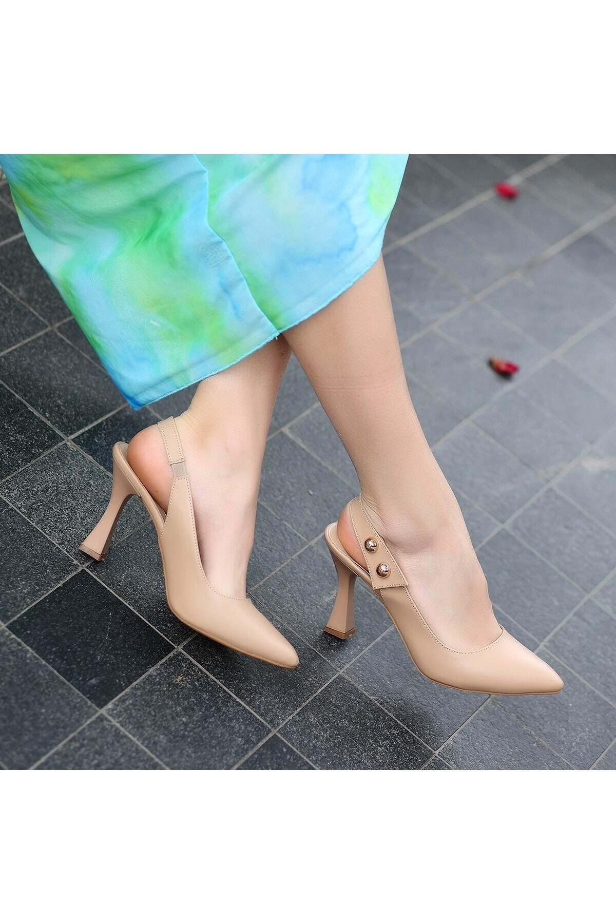 Kadın Tigan Nude Cilt Topuklu Ayakkabı