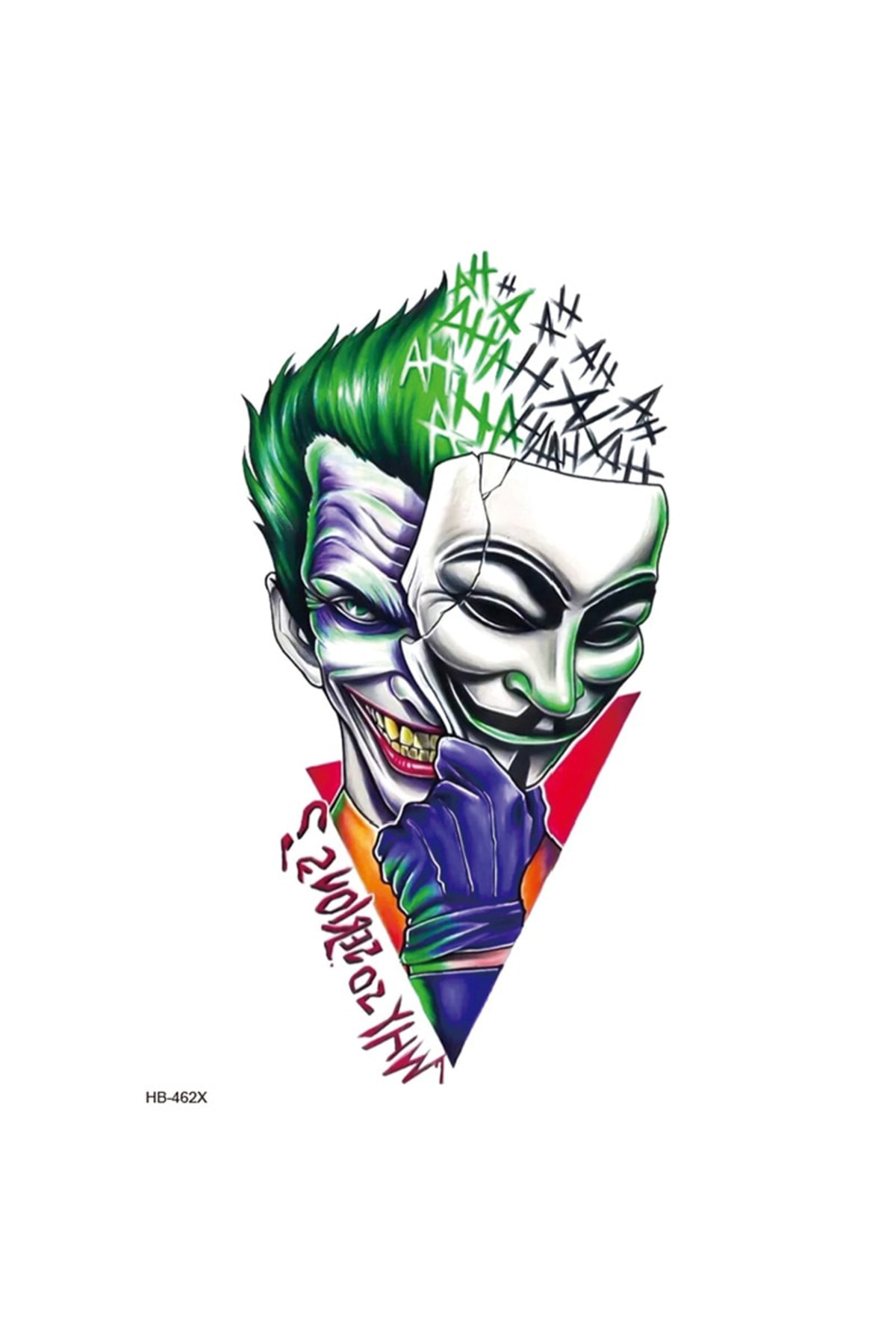 Everglow Jewelry Büyük Boy Joker & Vandetta Geçici Dövme Tatto