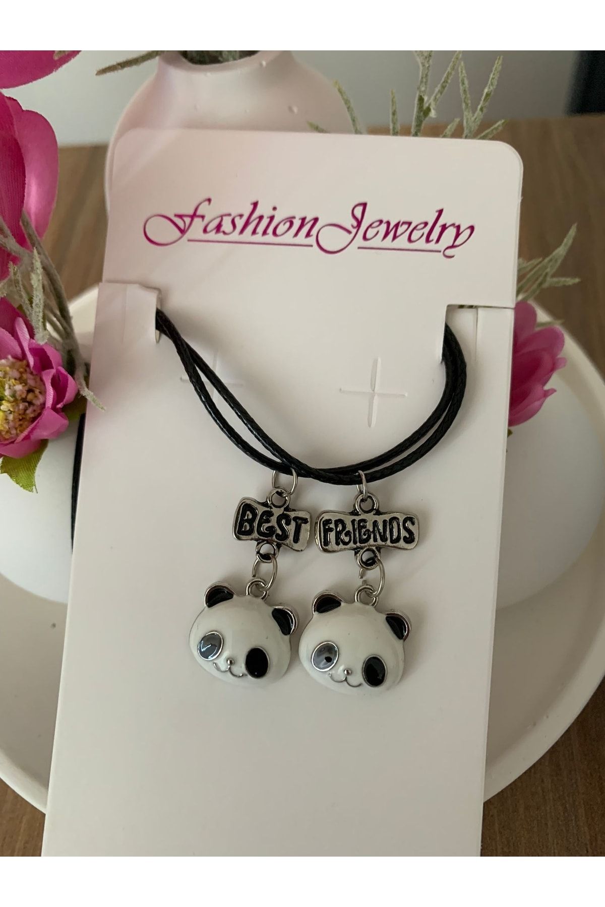 İYİ MODA-2 Pieces Panda Best Friends Bff Necklace 5
