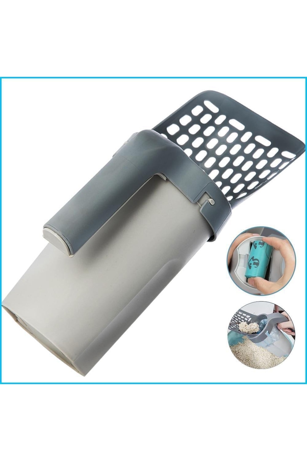 Vendortuning Atık Hazneli Kedi Kumu Küreği, Birinci Sınıf Kedi Kumu Küreği, Tutuculu, Kirsiz Kedi Kumu Küreği