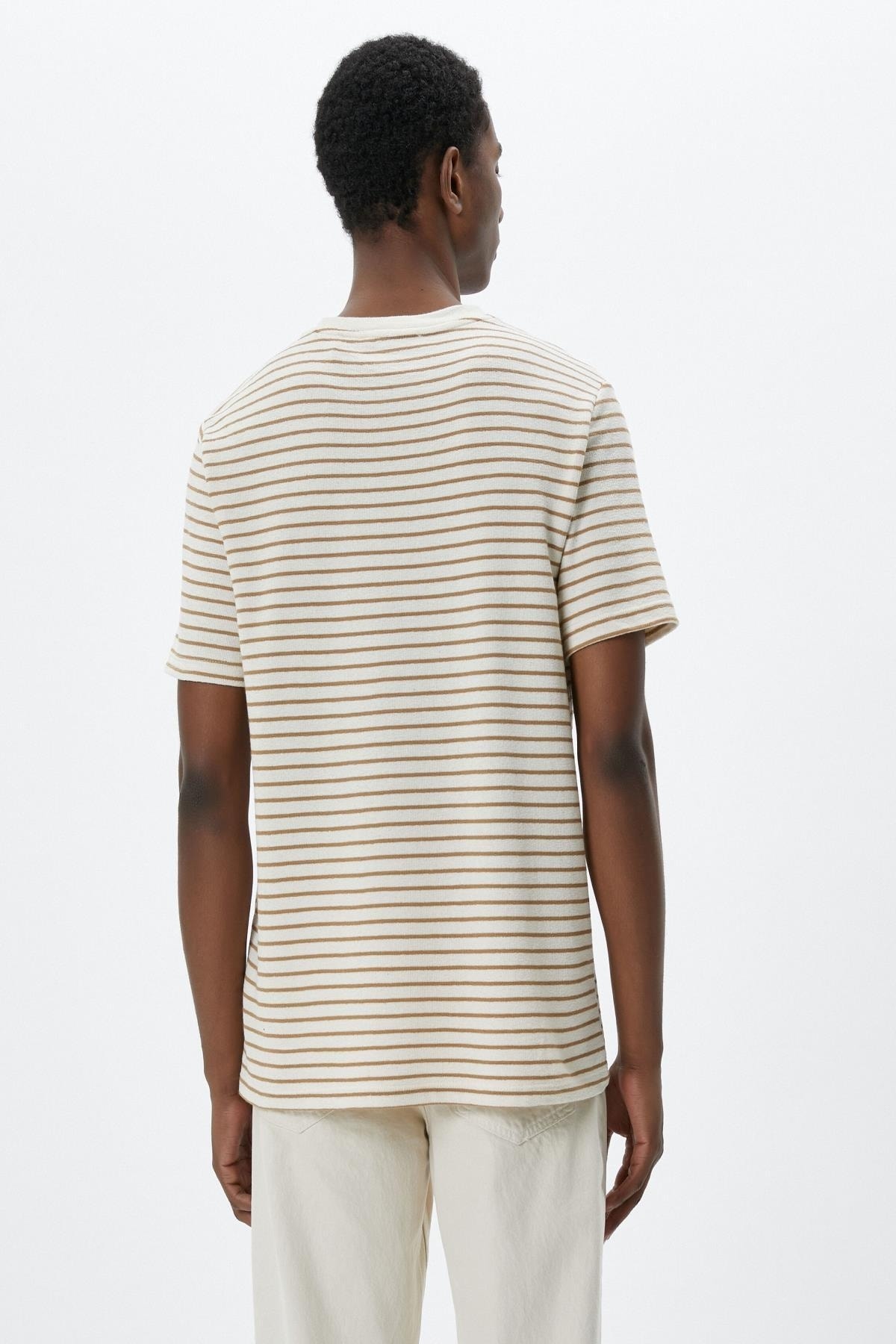 تیشرت مردانه بژ کوتون | 4WAM10148HK اورجینال - تصویر 4