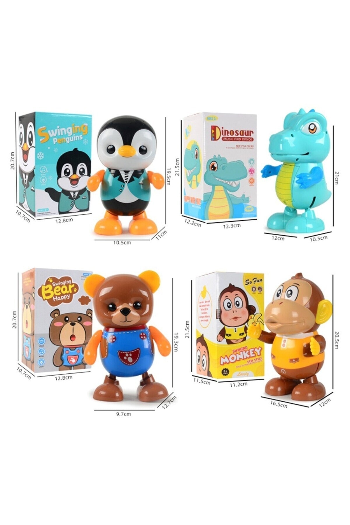 Birlik Dans Eden Işıklı ve Müzikli Şirin Hayvanlar 19 Cm Ayı fotoğrafı 5 (önizleme)