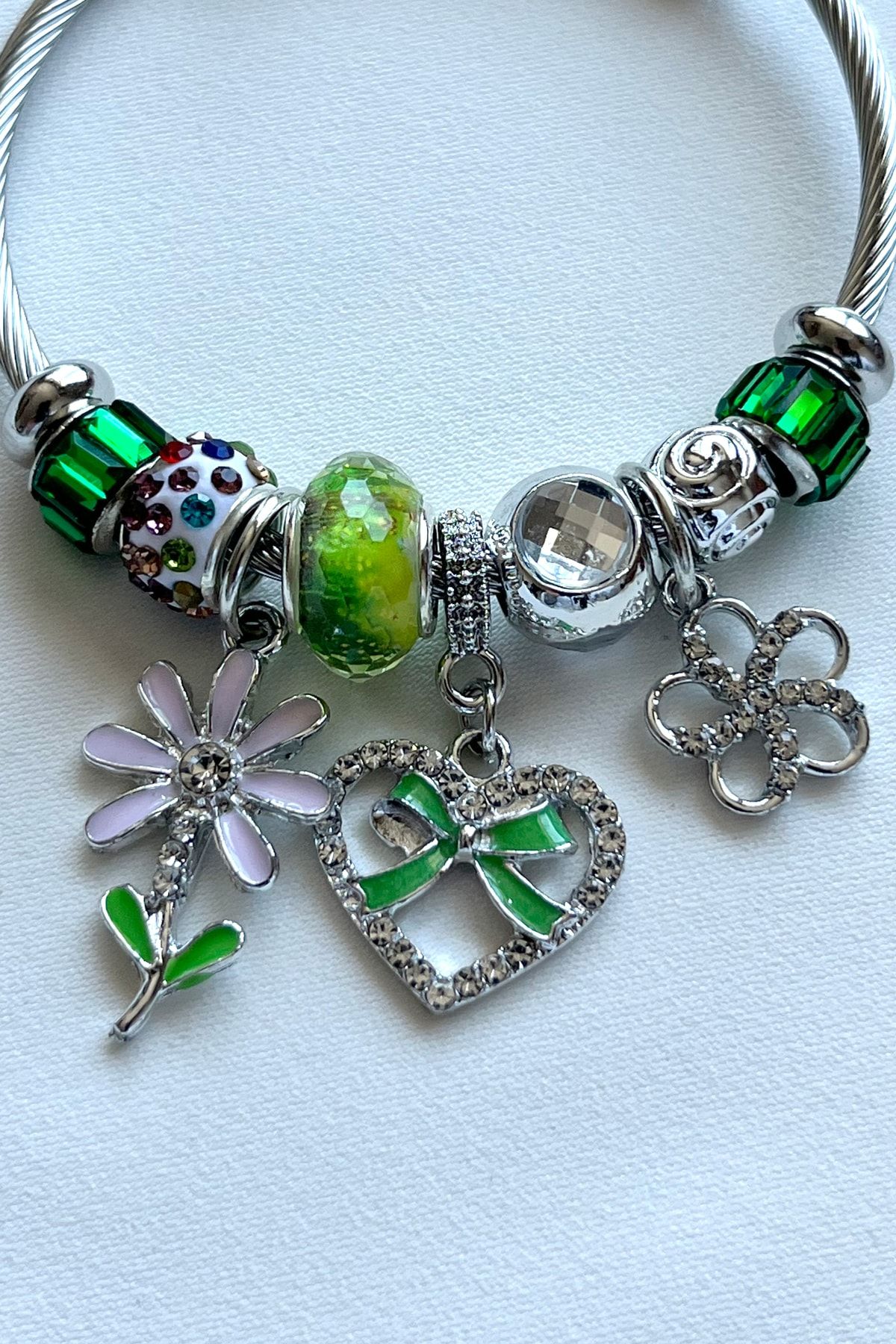 Heart charm bracelet deals