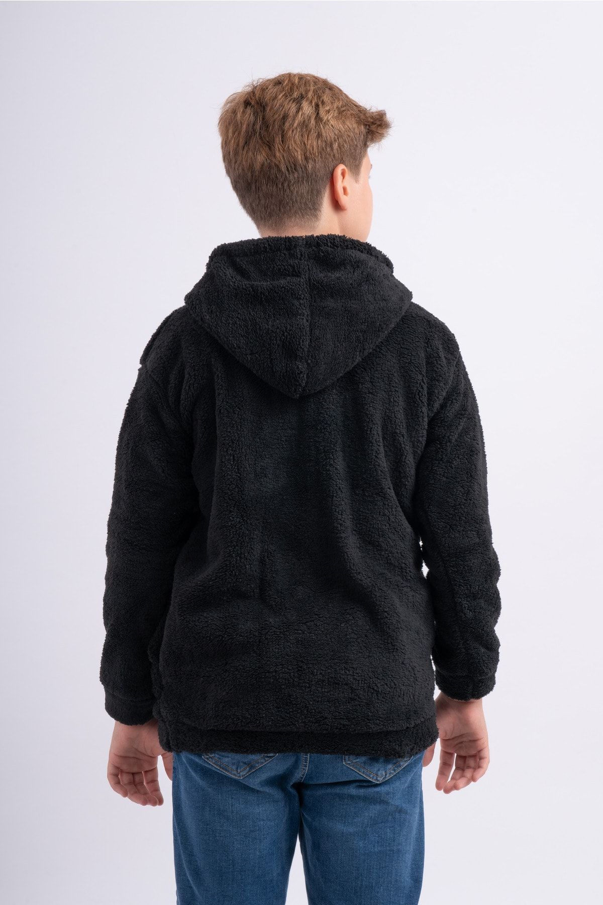 Unisex Genç Çocuk Polar Welsoft Peluş Cepli Ceket