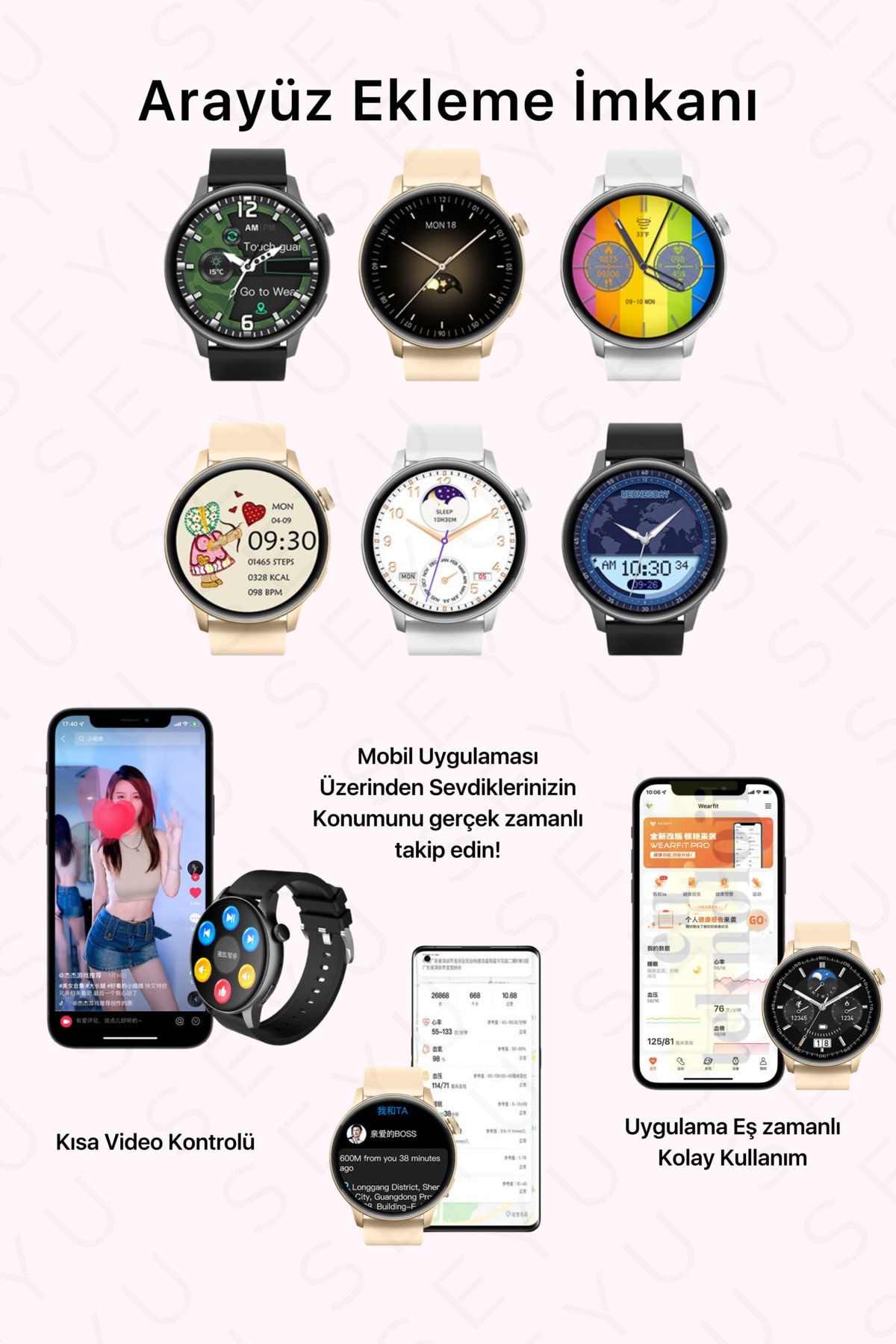 Watch G3 Pro Mini Akıllı Saat 42mm İphone Android Tüm Telefonlara Uyumlu Smartwatch