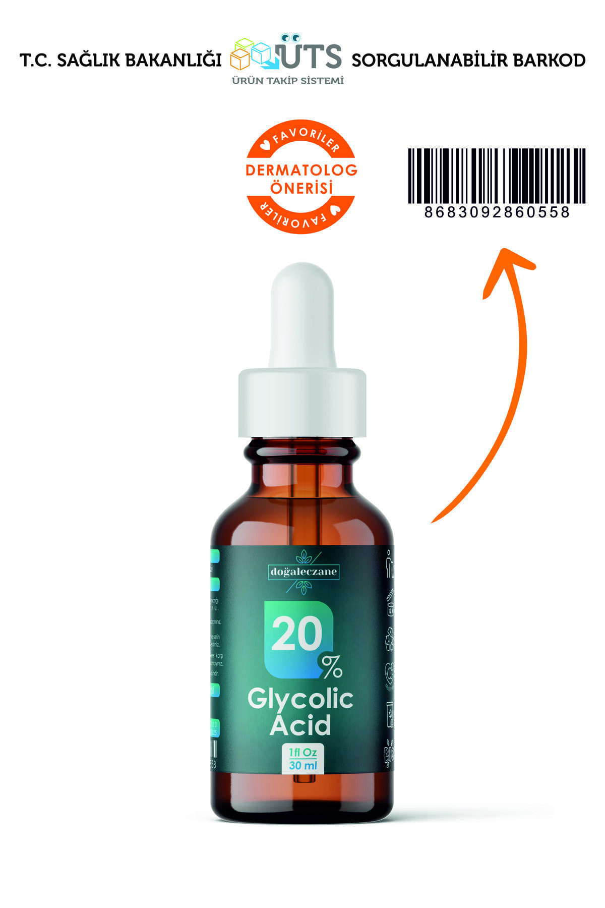 Anti Aging Yaşlanma Karşıtı Glikolik Asit %20 | Glikolik Asit Peelingi 30 ml — DE-G20 — تصویر 2 از 4