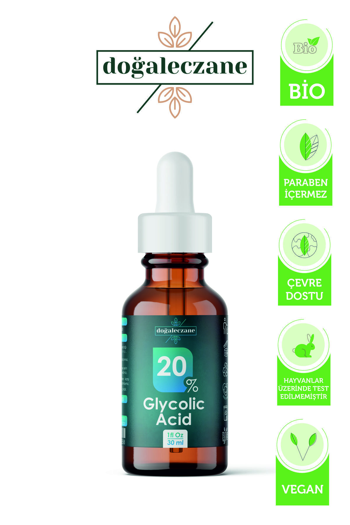 Anti Aging Yaşlanma Karşıtı Glikolik Asit %20 | Glikolik Asit Peelingi 30 ml — DE-G20 — تصویر 3 از 4