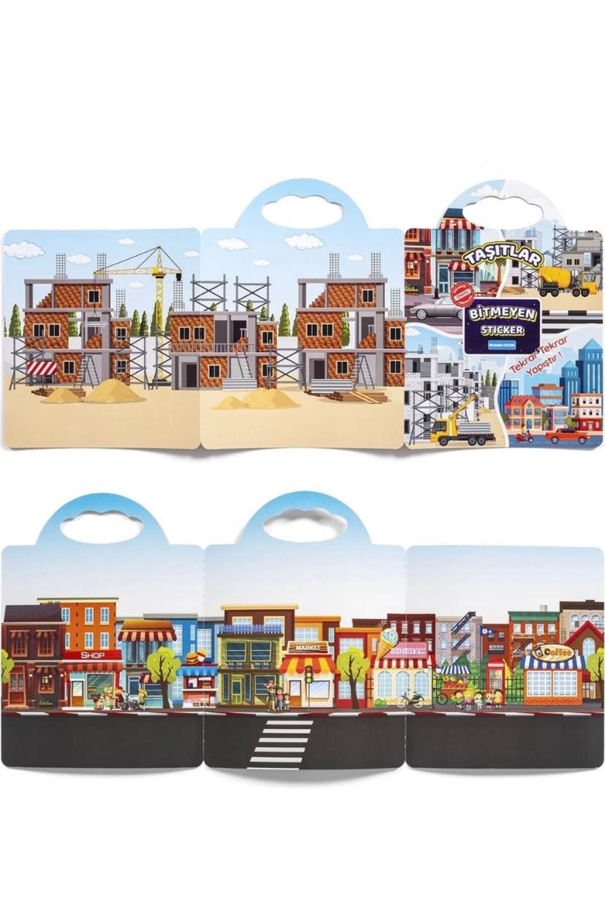 Pedagog Onaylı Bitmeyen Sticker Kitabım Tekrar Tekrar Kullanılabilir Stickerlar Taşıtlar