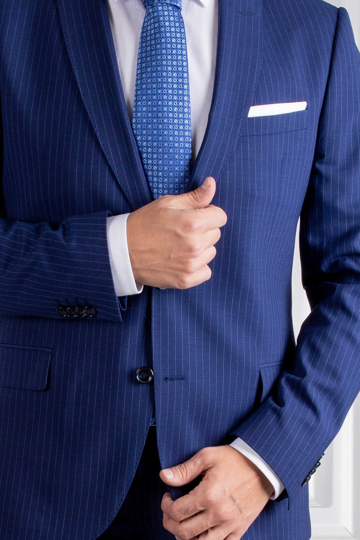 کت و شلوار مردانه آبی سرمه ای سارارSarar | 3169529 اورجینال - تصویر 3