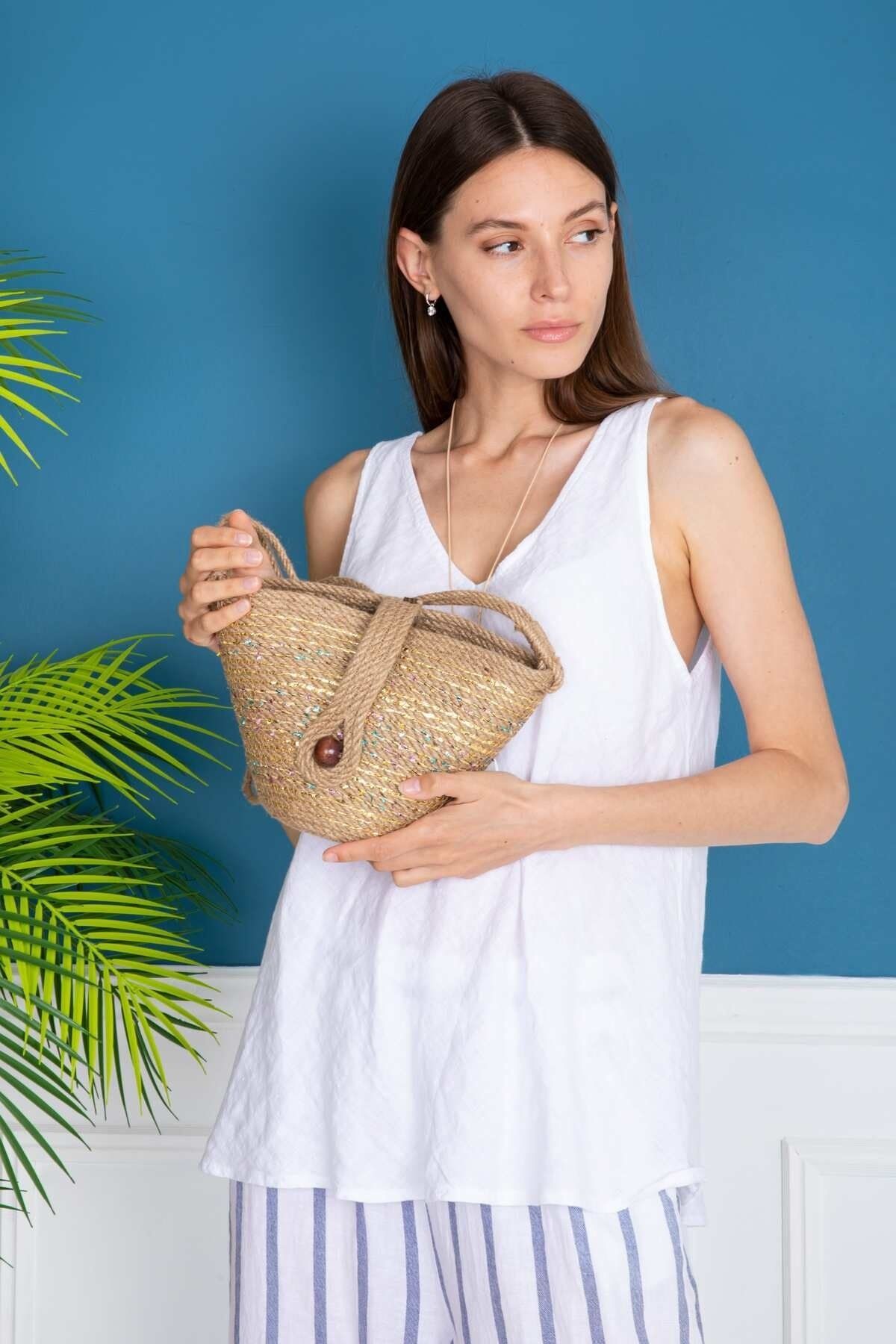 Mini straw on sale tote