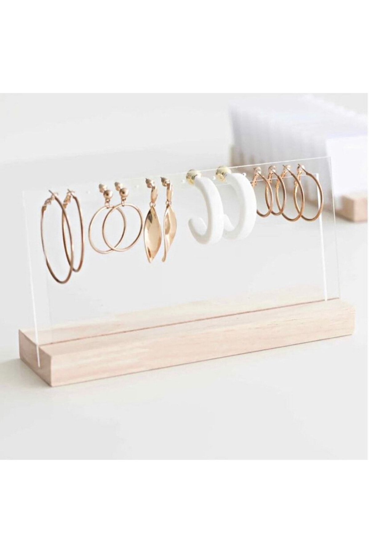 Kaya Store Maddy Earring Display Stand Acrylic Wooden Earring