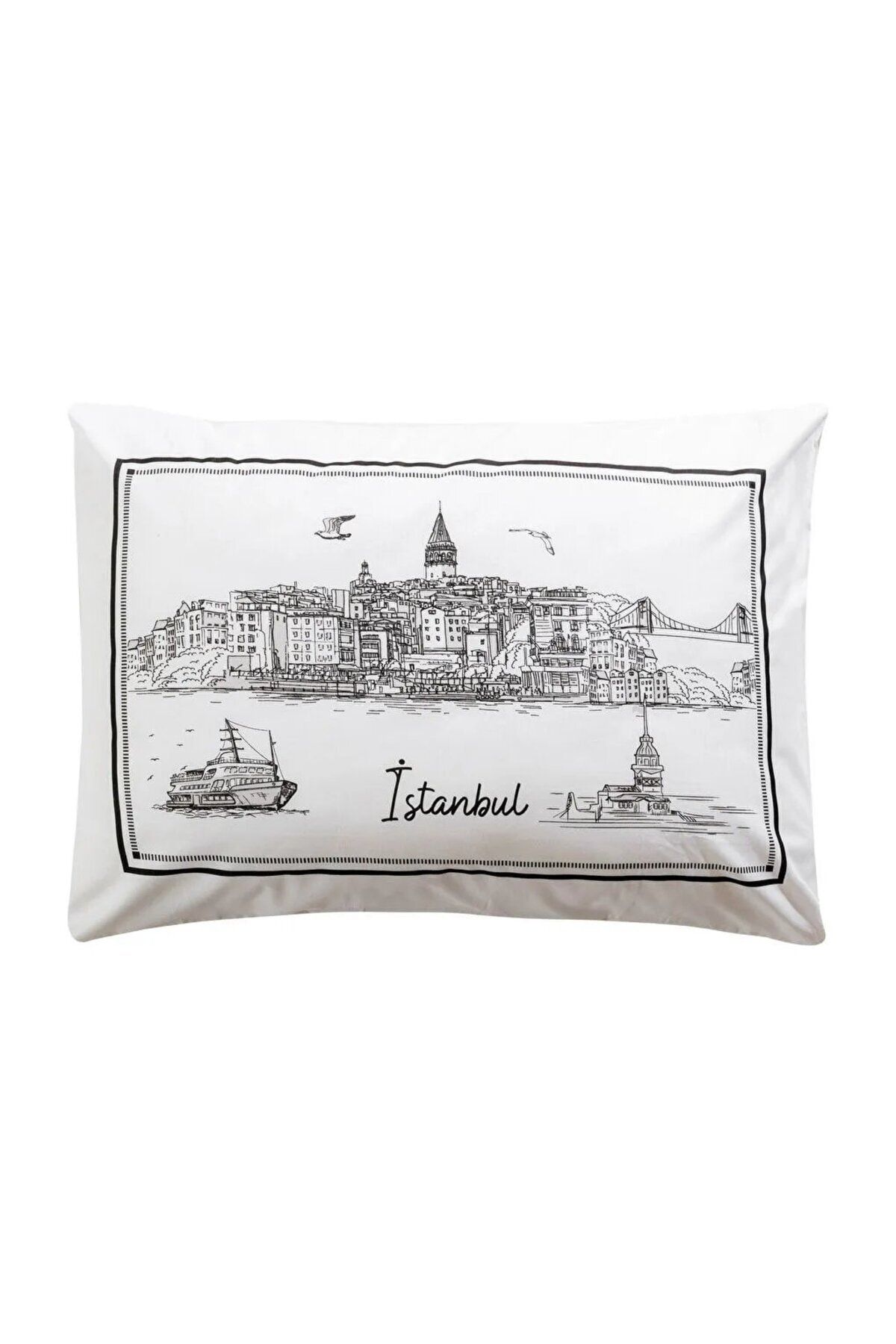 LC Waikiki-Istanbul Printed Woven Pillow Case 2 Pieces 50x70 Cm 4