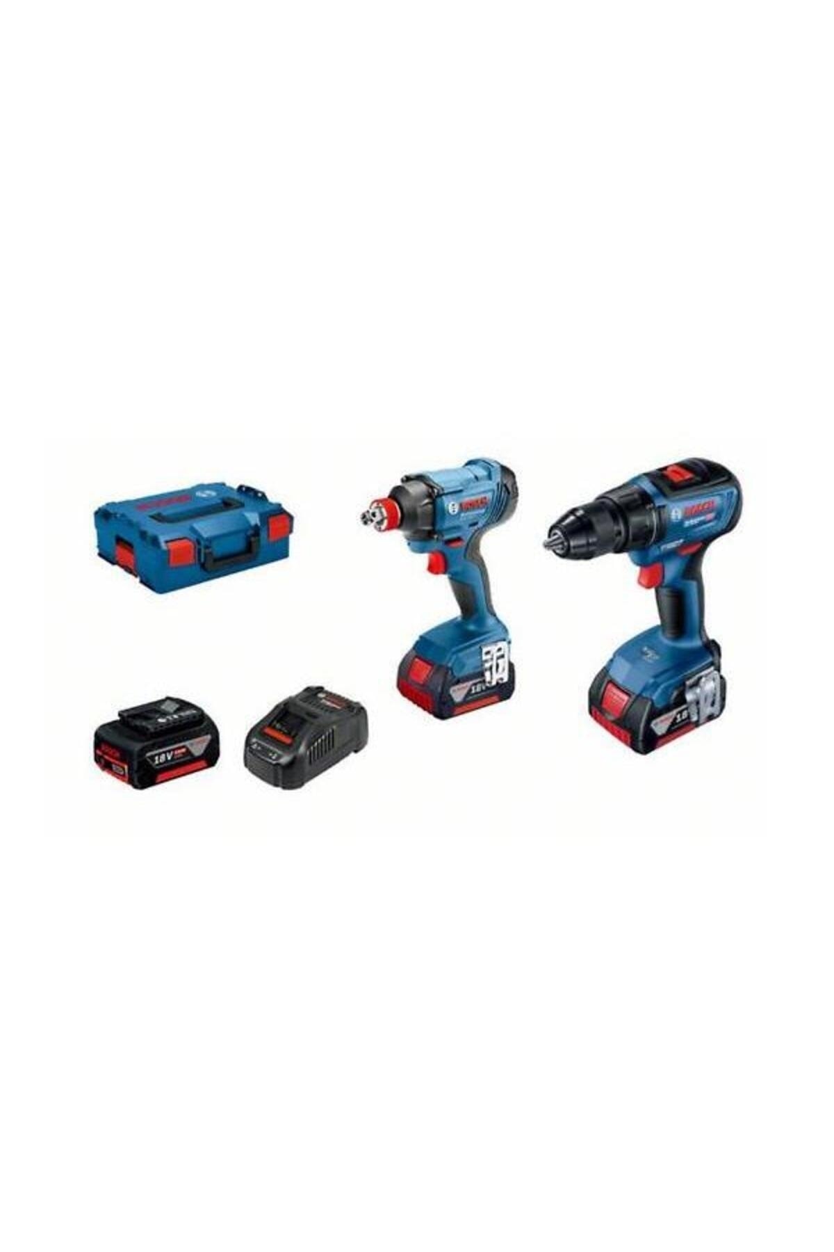 Bosch GSR18V-50 Matkap + GDX 180-Li Darbeli Somun Sıkma Üç akülü (3x5.0Ah)