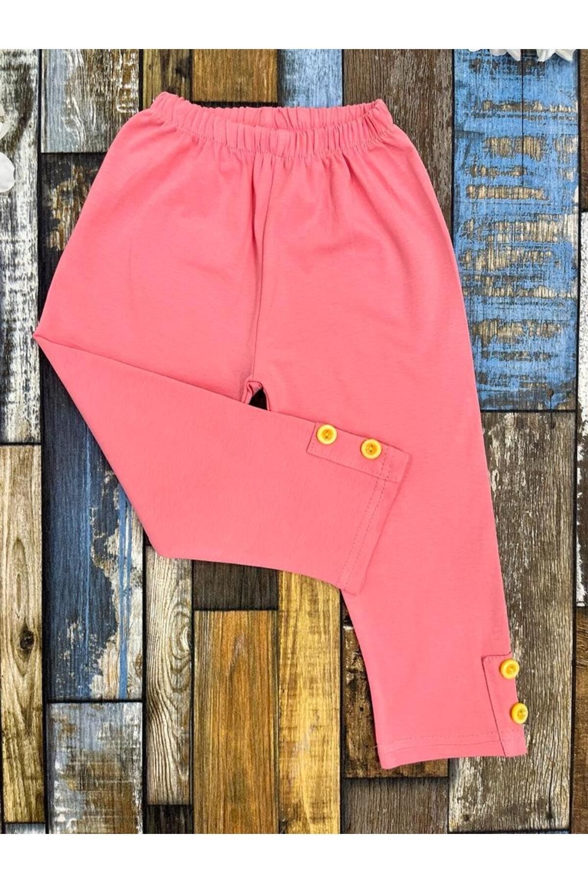 Esterella girls tights capri tights button detailed capri