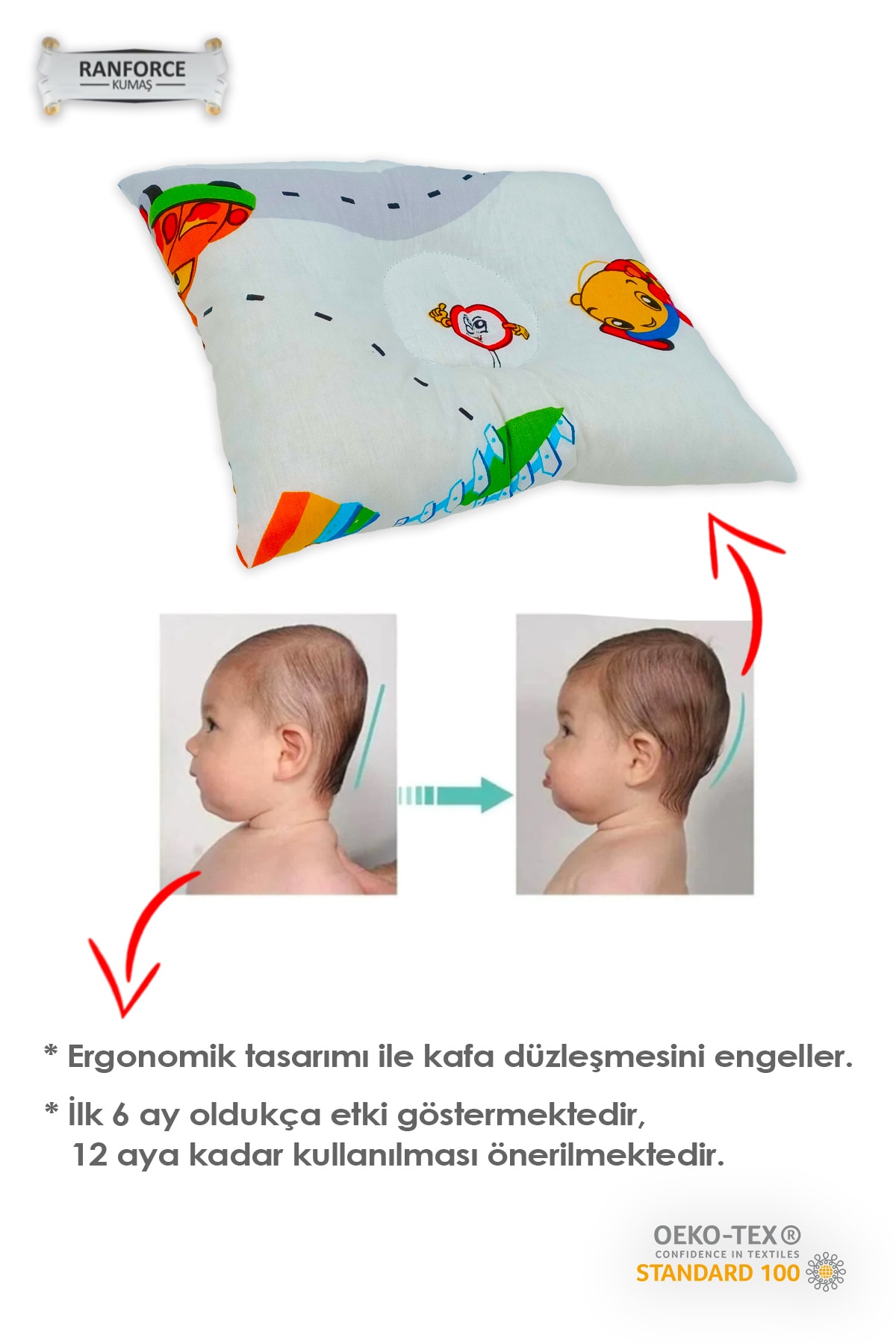 Miyu Emzirme Yastığı Minderi-%100 Pamuk- Araba Desen Fırfırlı fotoğrafı 6 (önizleme)