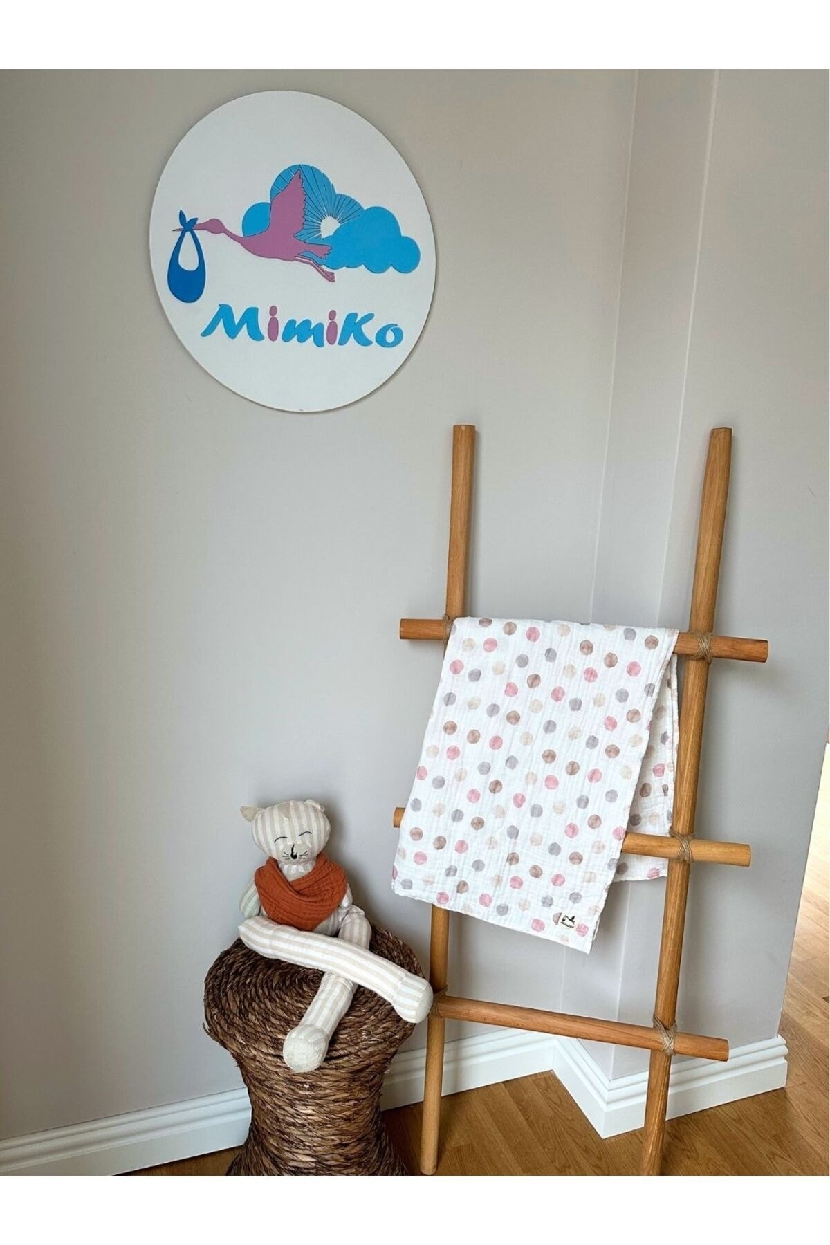 %100 Organik Pamuk Müslin Örtü Battaniye Çocuk Bebek Yeni Doğan 100x100cm MMUS10 - 