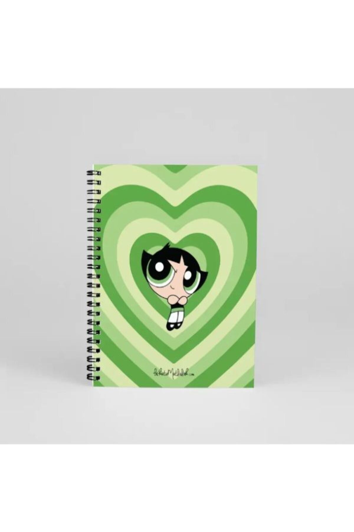 Bikutumutluluk-دفتر ملاحظات N160 POWERPUFF GIRLS BUTTERCUP باللون الأخضر الحلزوني 1