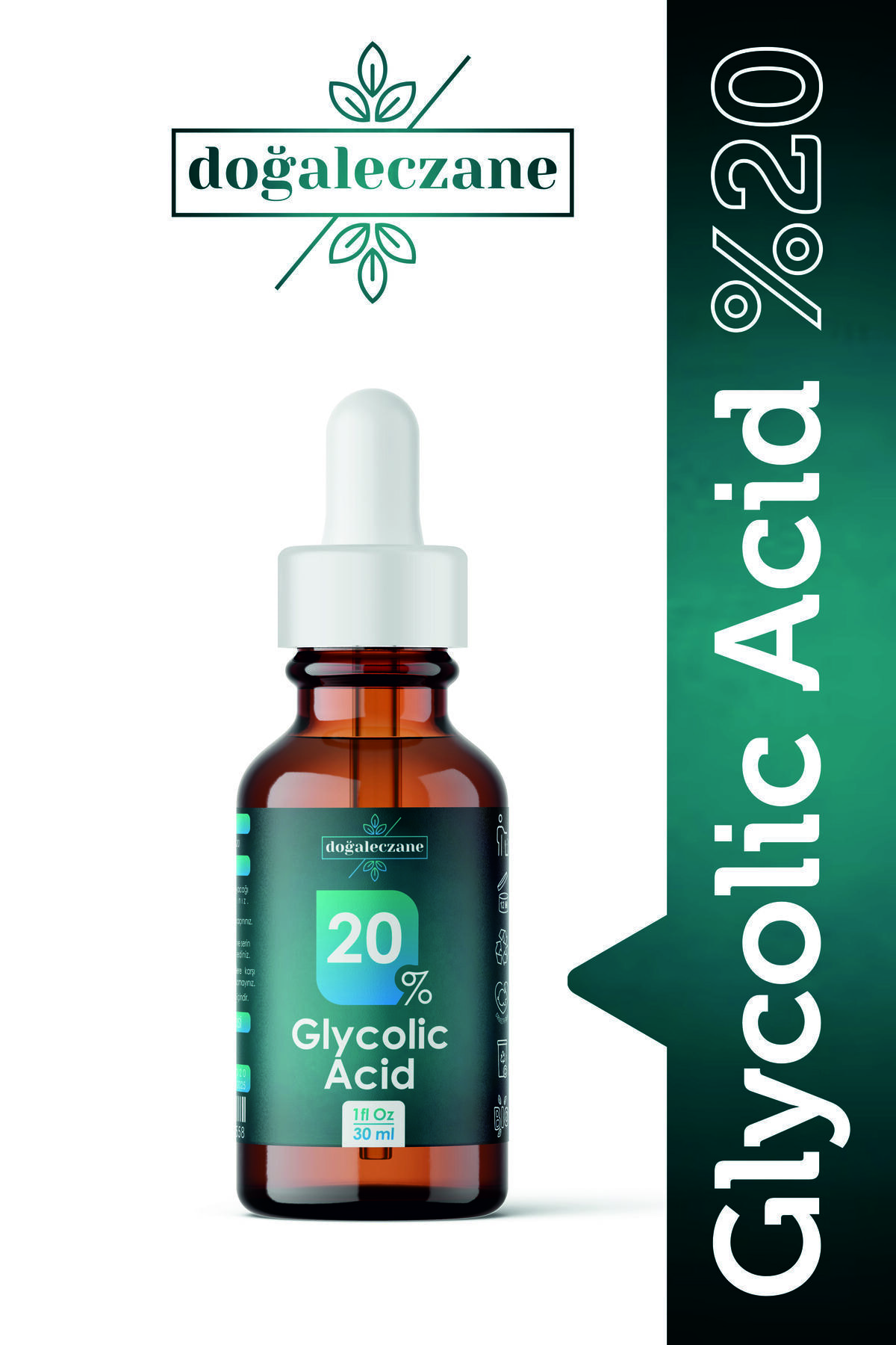 Anti Aging Yaşlanma Karşıtı Glikolik Asit %20 | Glikolik Asit Peelingi 30 ml — DE-G20