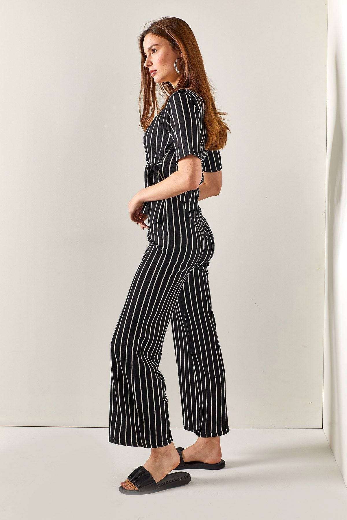 Stradivarius shop striped jumpsuit