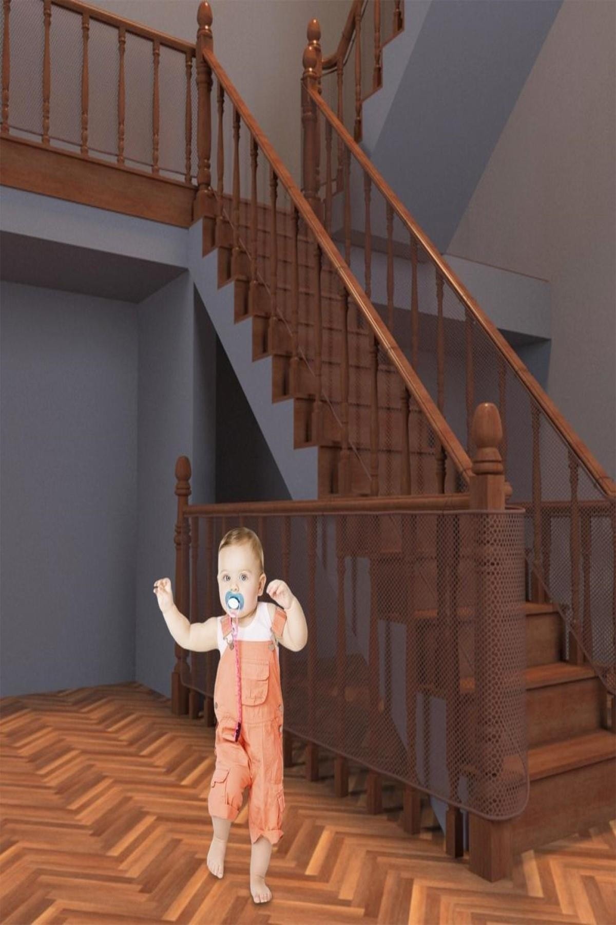 MasterCar Kahverengi Bebek Güvenlik Kabısı Çocuk Merdiven Ve Balkon Güvenlik Filesi Koruyucu File 2.70 X 80 Cm fotoğrafı 7 (önizleme)