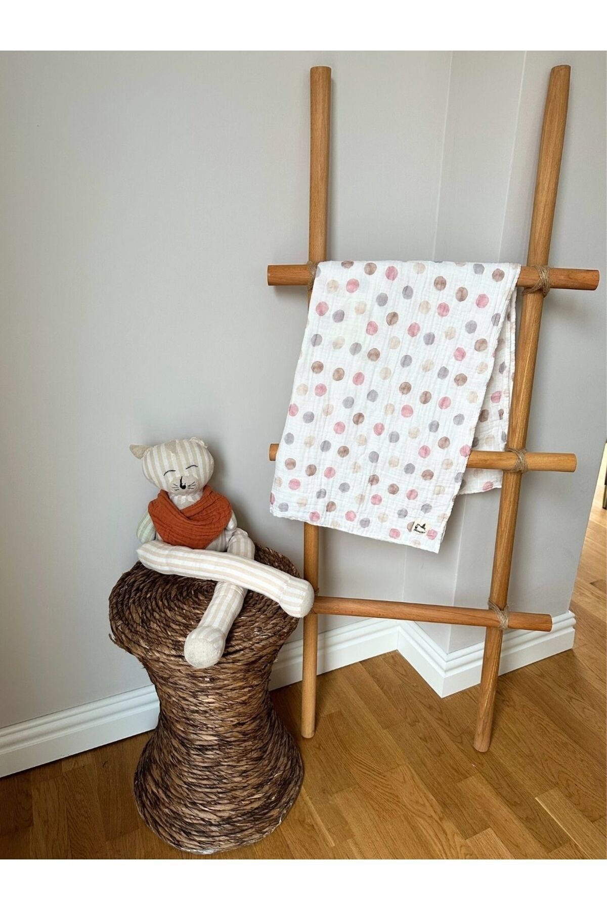 %100 Organik Pamuk Müslin Örtü Battaniye Çocuk Bebek Yeni Doğan 100x100cm MMUS10 - 