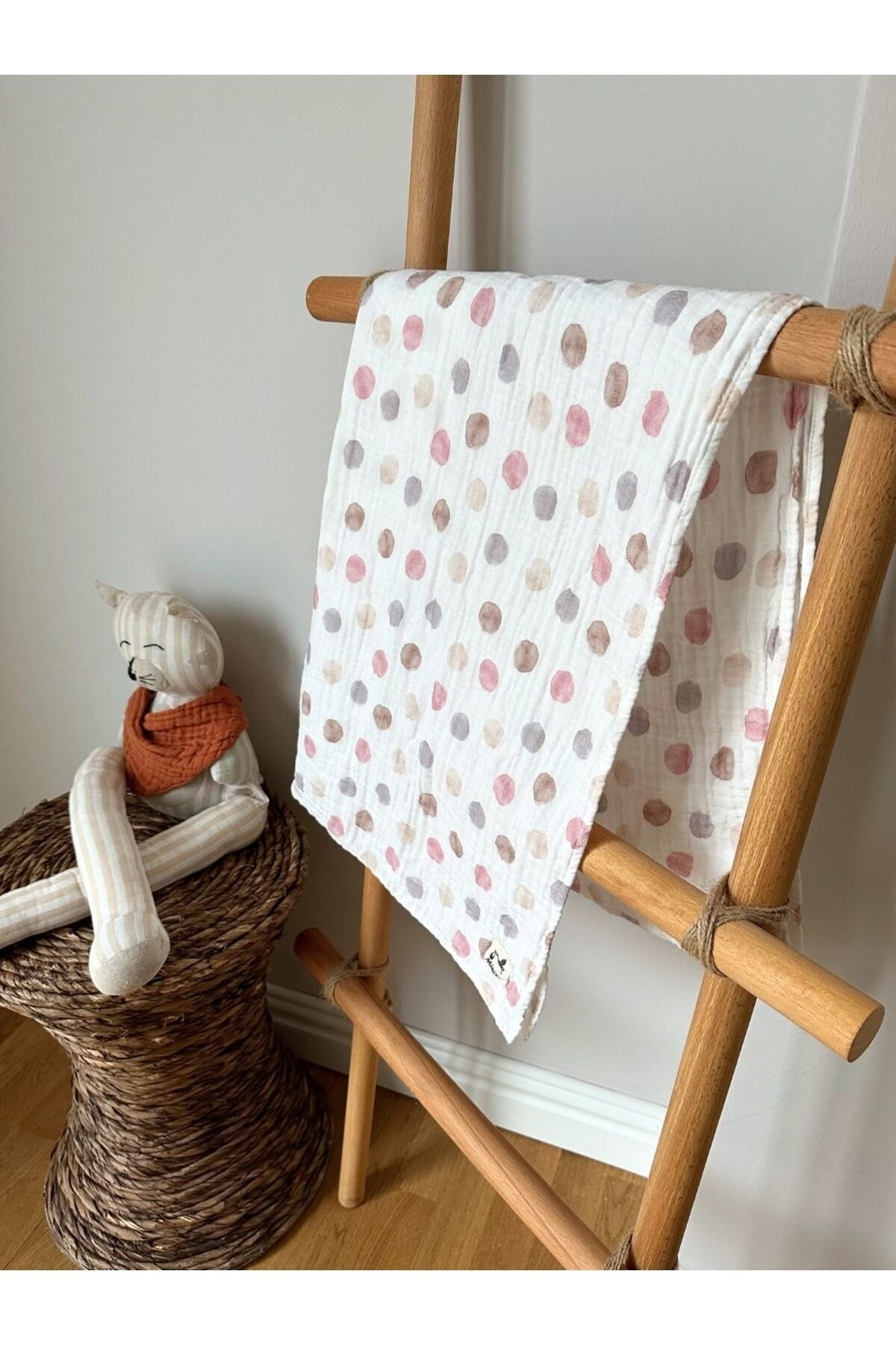 %100 Organik Pamuk Müslin Örtü Battaniye Çocuk Bebek Yeni Doğan 100x100cm MMUS10 - 