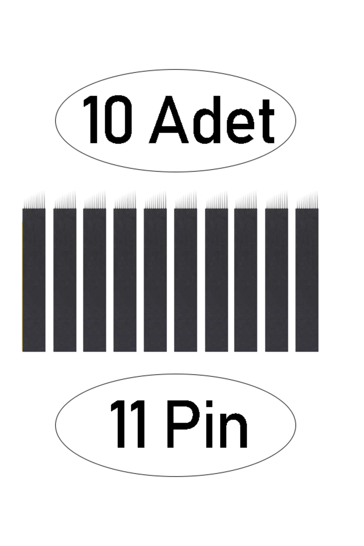 ARMONİKONYA 10 Adet 11 Pin Siyah Microblading Kalıcı Makyaj Için Siyah 0,18 Mm Microblading Iğne Kalıcı Kaş Iğne