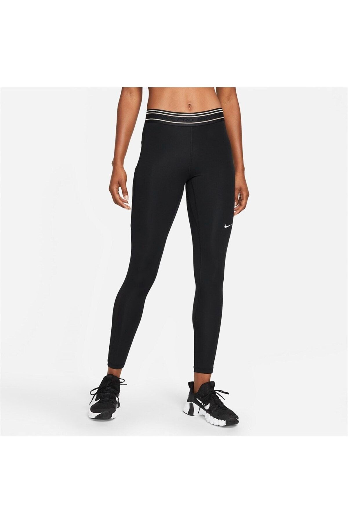 Nike Pro Dri-fit Mid-rise Graphic 7/8 Training Women's Tights Dn0998-010 -  Trendyol