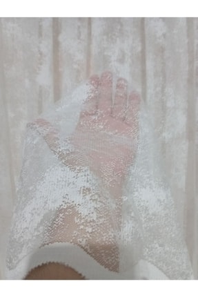 MebelPort Curtain Örme Tül Eskitme Desenli (1 / 2 Seyrek Boru Pileli )