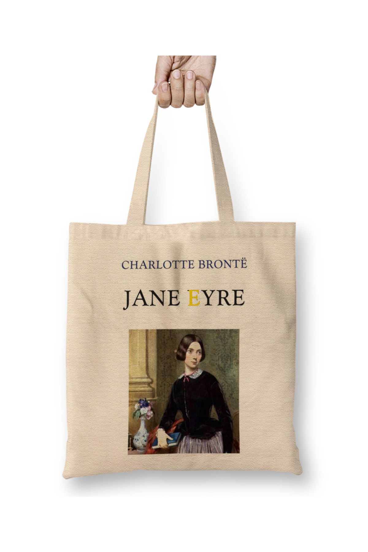 Jane Eyre Charlotte Bronte Jan Eyre And Mr Rochester 02 Tote Bag Long Handle