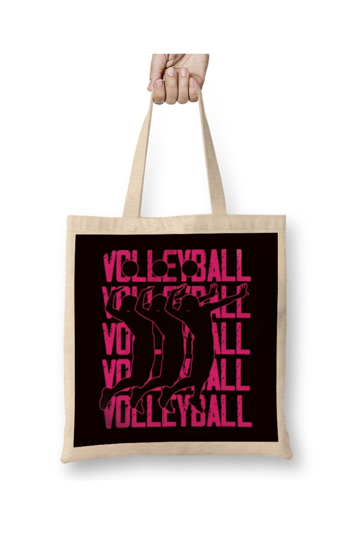 Baskı Dükkanı Jucători De Volei Girl Ball Sports Team Beach Volleyball Geantă Din Pânză Cu Mâner Lung Unisex - Standard